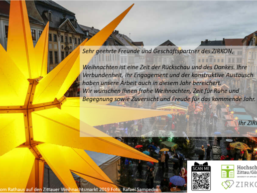 Weihnachtsstern mit Grüßen